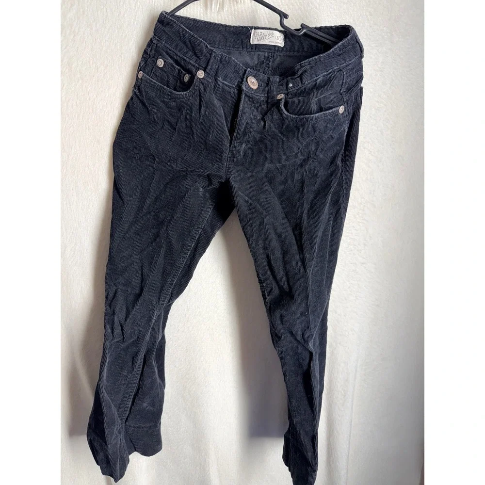 Old Navy Girls Black Corduroy Pants Rhinestone Pockets Size 12